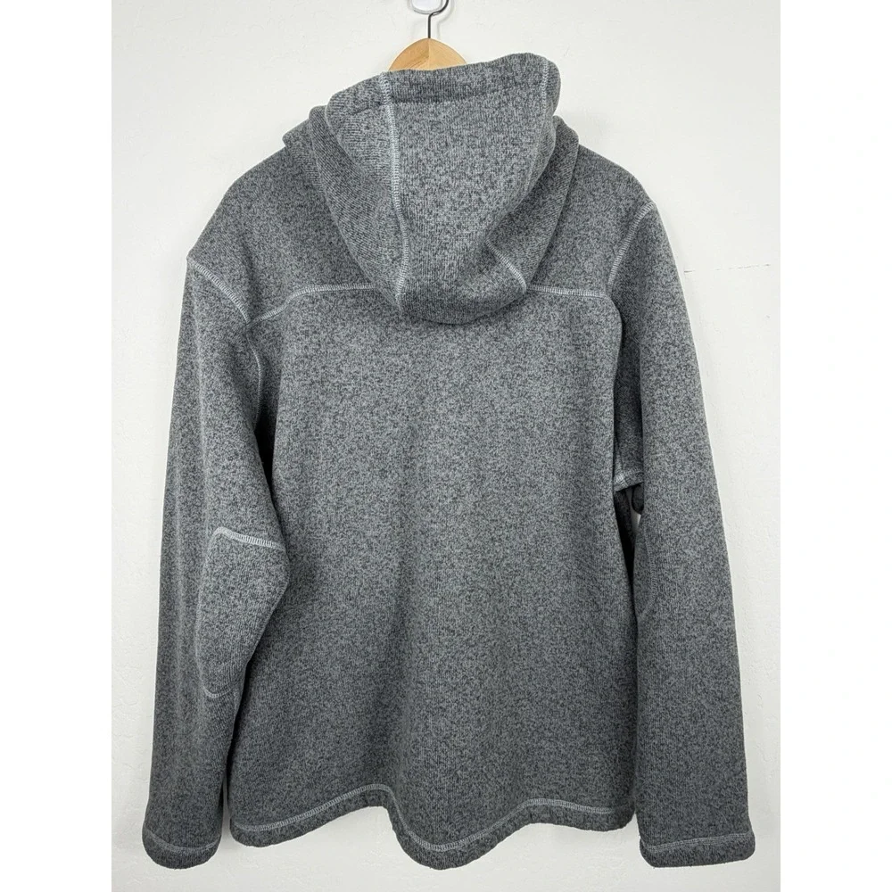 The North Face Full Zip Hooded Fleece Jacket Gray Heather Sherpa Lined Men's XL